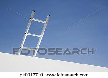 Stock Photography - wall with ladder 
and blue sky. 
fotosearch - search 
stock photos, 
pictures, images, 
and photo clipart