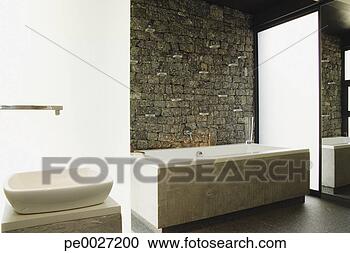 Stock Photography - modern bathroom 
bathtub and sink. 
fotosearch - search 
stock photos, 
pictures, images, 
and photo clipart