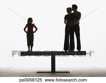 Stock Image - couple and young 
girl standing 
on opposite ends 
of a plank. fotosearch 
- search stock 
photos, pictures, 
images, and photo 
clipart