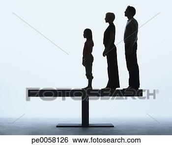 Stock Photo - couple and young 
girl standing 
in a line on a 
plank. fotosearch 
- search stock 
photos, pictures, 
images, and photo 
clipart