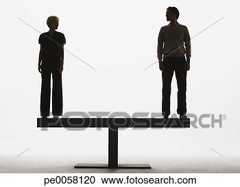 Stock Photography - two people standing 
on top of a plank. 
fotosearch - search 
stock photos, 
pictures, images, 
and photo clipart