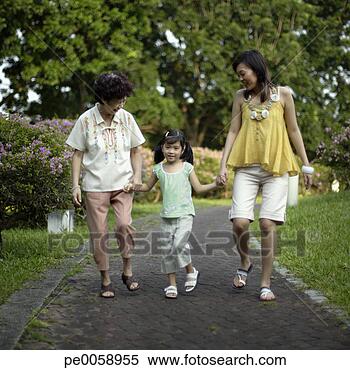Stock Image - three generations 
of women on path 
outdoors. fotosearch 
- search stock 
photos, pictures, 
images, and photo 
clipart
