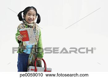 Stock Photography - girl holding large 
handbag and maps. 
fotosearch - search 
stock photos, 
pictures, images, 
and photo clipart