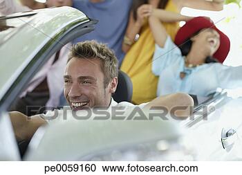 Stock Photography - five friends in 
a convertible 
car having fun. 
fotosearch - search 
stock photos, 
pictures, images, 
and photo clipart