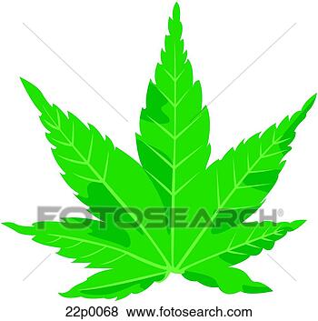 剪贴画 - 大麻叶子, (l)
