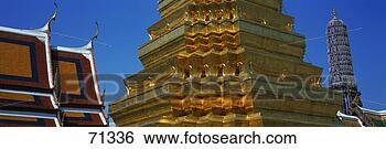 Banco de Imagem - ouro,  stupa, 
 wat,  phra,  
keo,  bangkok, 
 tailandia. fotosearch 
- busca de fotos, 
imagens e clipart