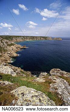 Stock Photo - porthcurno coastline. 
fotosearch - search 
stock photos, 
pictures, images, 
and photo clipart