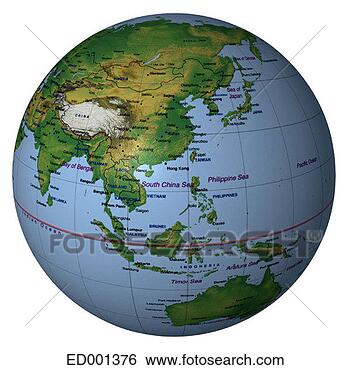Stock Photo - globe showing 
asia and australia. 
fotosearch - search 
stock photos, 
pictures, images, 
and photo clipart
