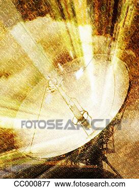 Picture - satellite dish 
and binary code, 
digital composite. 
fotosearch - search 
stock photos, 
pictures, images, 
and photo clipart