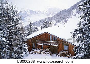 Stock Photo - cabin in snow. 
fotosearch - search 
stock photos, 
pictures, images, 
and photo clipart