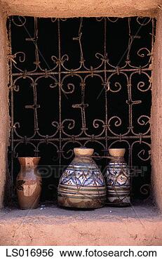 Stock Photo - morocco, pottery 
on window alcove. 
fotosearch - search 
stock photos, 
pictures, images, 
and photo clipart