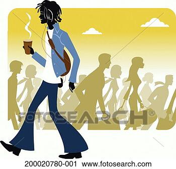 Stock Photography - young man walking 
against pedestrian 
traffic. fotosearch 
- search stock 
photos, pictures, 
images, and photo 
clipart