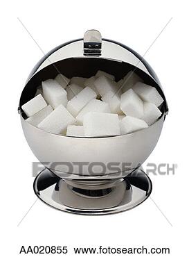 Stock Image - silver sugar bowl 
with sugar cubes. 
fotosearch - search 
stock photos, 
pictures, images, 
and photo clipart