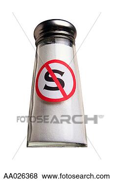 Stock Photo - salt shaker with 
'no salt' symbol. 
fotosearch - search 
stock photos, 
pictures, images, 
and photo clipart