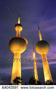 Stock Photography - towers in kuwait 
city at twilight. 
fotosearch - search 
stock photos, 
pictures, images, 
and photo clipart