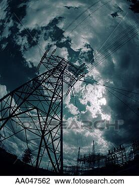 Stock Photo - electricity pylon. 
fotosearch - search 
stock photos, 
pictures, images, 
and photo clipart