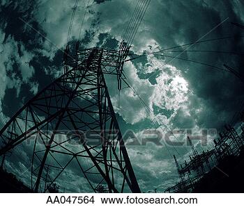 Stock Photo - electricity pylon. 
fotosearch - search 
stock photos, 
pictures, images, 
and photo clipart
