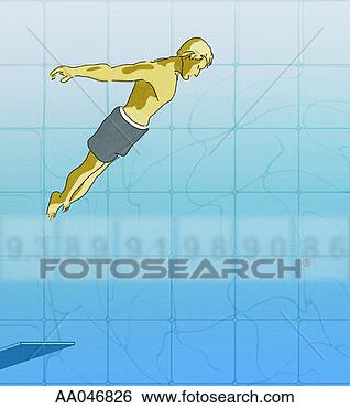 Stock Photo - man swan diving. 
fotosearch - search 
stock photos, 
pictures, images, 
and photo clipart