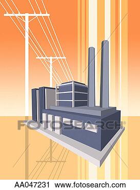 Stock Photography - montage of factory 
and power lines. 
fotosearch - search 
stock photos, 
pictures, images, 
and photo clipart