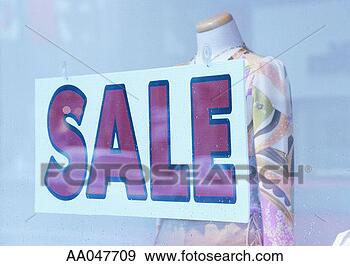 Stock Photograph - sale sign inside 
of clothing store 
window. fotosearch 
- search stock 
photos, pictures, 
images, and photo 
clipart
