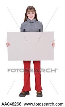 Stock Photo - teenage girl holding 
blank sign. fotosearch 
- search stock 
photos, pictures, 
images, and photo 
clipart