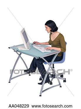 Stock Photograph - woman using computer. 
fotosearch - search 
stock photos, 
pictures, images, 
and photo clipart