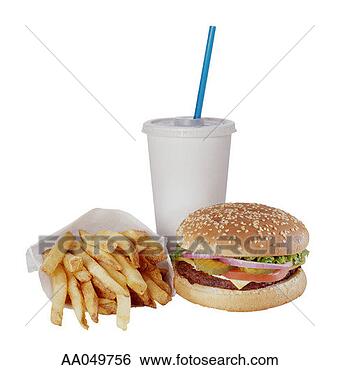 Stock Photo - cheeseburger with 
fries and a soft 
drink. fotosearch 
- search stock 
photos, pictures, 
images, and photo 
clipart