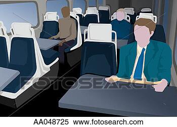 Stock Image - commuters on passenger 
train. fotosearch 
- search stock 
photos, pictures, 
images, and photo 
clipart