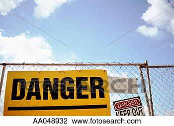 Stock Photo - danger signs on 
fence. fotosearch 
- search stock 
photos, pictures, 
images, and photo 
clipart