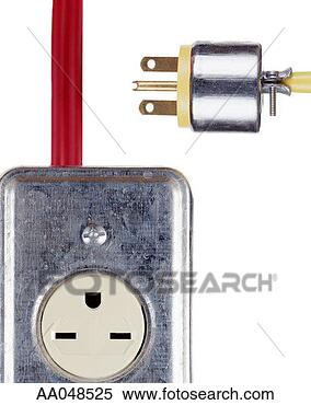 Stock Image - electric plug 
and outlet, close-up. 
fotosearch - search 
stock photos, 
pictures, images, 
and photo clipart