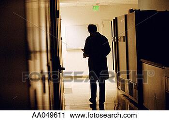 Stock Photography - silhouette of 
lab technician 
in hallway of 
biotech lab. fotosearch 
- search stock 
photos, pictures, 
images, and photo 
clipart