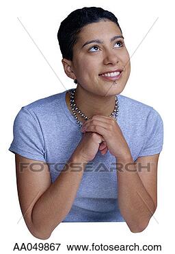 Picture - young woman smiling, 
looking up. fotosearch 
- search stock 
photos, pictures, 
images, and photo 
clipart