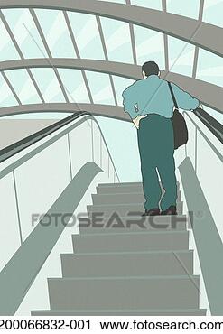 Stock Photography - man on escalator, 
rear view. fotosearch 
- search stock 
photos, pictures, 
images, and photo 
clipart