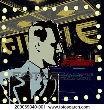 Stock Photography - man in street 
at night. fotosearch 
- search stock 
photos, pictures, 
images, and photo 
clipart