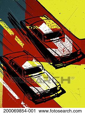 Stock Photography - two cars racing. 
fotosearch - search 
stock photos, 
pictures, images, 
and photo clipart