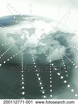 Stock Photography - series of dots 
eminating from 
locations on globe. 
fotosearch - search 
stock photos, 
pictures, images, 
and photo clipart