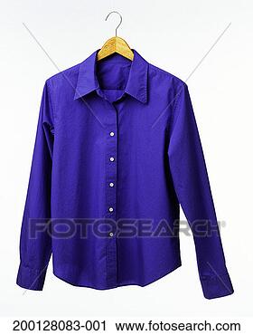 Stock Photography - blue shirt on 
wooden clothes 
hanger. fotosearch 
- search stock 
photos, pictures, 
images, and photo 
clipart