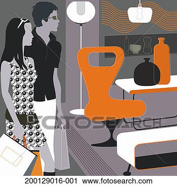 Stock Photography - couple looking 
at furniture in 
shop. fotosearch 
- search stock 
photos, pictures, 
images, and photo 
clipart