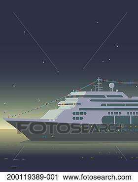Stock Photography - cruise liner at 
night. fotosearch 
- search stock 
photos, pictures, 
images, and photo 
clipart
