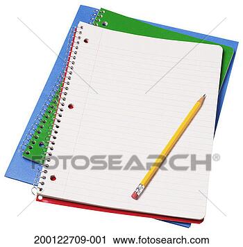 Stock Photography - pencil on stack 
of spiral notebooks. 
fotosearch - search 
stock photos, 
pictures, images, 
and photo clipart