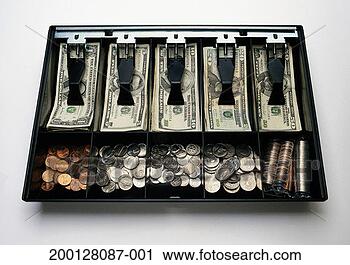 Stock Photography - us currency: notes 
and coins in cash 
till drawer. fotosearch 
- search stock 
photos, pictures, 
images, and photo 
clipart