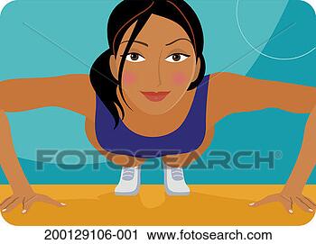 Stock Photography - woman doing push-ups, 
portrait. fotosearch 
- search stock 
photos, pictures, 
images, and photo 
clipart
