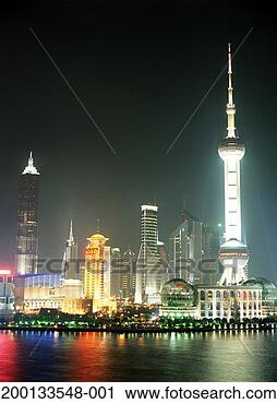 Stock Photography - china, shanghai, 
pudong city skyline, 
night. fotosearch 
- search stock 
photos, pictures, 
images, and photo 
clipart