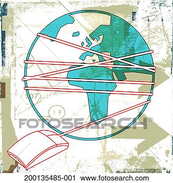 Stock Photography - computer mouse 
wire wrapped around 
globe displaying 
europe and africa. 
fotosearch - search 
stock photos, 
pictures, images, 
and photo clipart