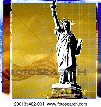 Stock Photography - statue of liberty 
and us flag. fotosearch 
- search stock 
photos, pictures, 
images, and photo 
clipart