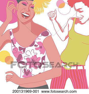 Stock Photography - two young women 
dancing. fotosearch 
- search stock 
photos, pictures, 
images, and photo 
clipart