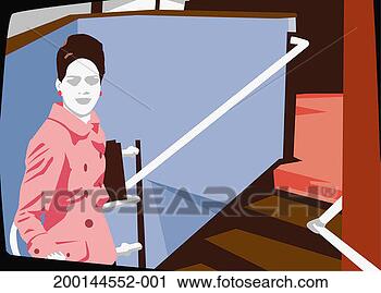 Stock Photography - businesswoman 
standing in stairwell. 
fotosearch - search 
stock photos, 
pictures, images, 
and photo clipart