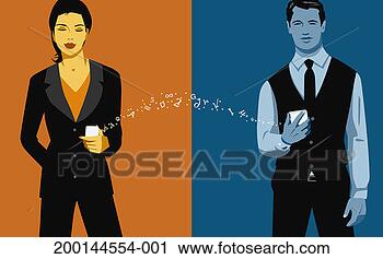 Stock Photography - man and woman 
communicating 
via text messages. 
fotosearch - search 
stock photos, 
pictures, images, 
and photo clipart