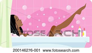 Stock Photography - woman relaxing 
in bubble bath. 
fotosearch - search 
stock photos, 
pictures, images, 
and photo clipart