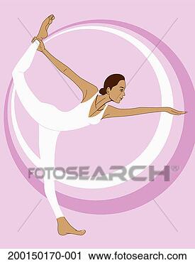 Stock Photography - woman practicing 
yoga pose (dancer's 
pose). fotosearch 
- search stock 
photos, pictures, 
images, and photo 
clipart
